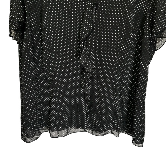 NWT Sag Harbor Blouse Polka Dot Sheer Ruffles V-neck Office Workwear Size 2X - Picture 3 of 13